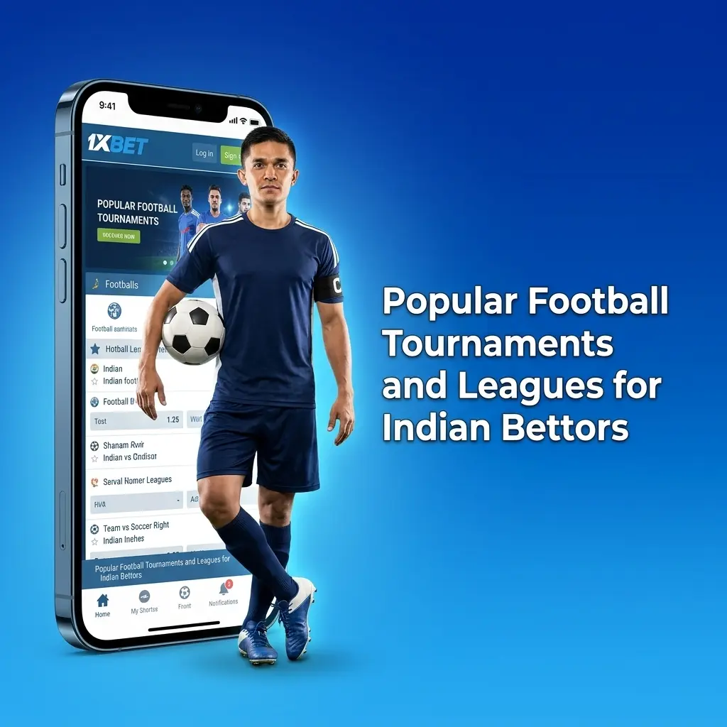 Popular football tournaments for Indian bettors including FIFA World Cup, UEFA Champions League, EPL, La Liga, and ISL on 1xbet